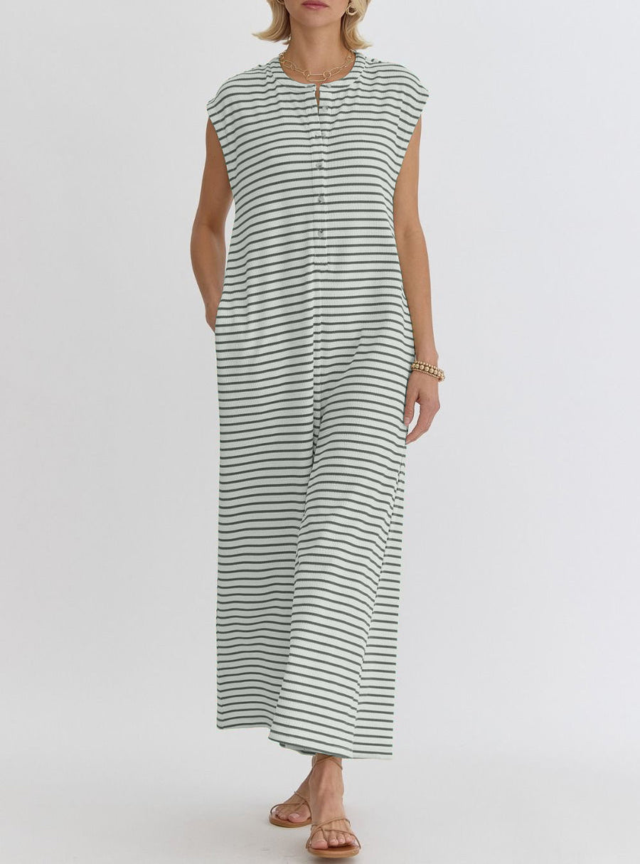 Women's Oversized Striped Sleeveless Jumpsuit (Buy 2 Free Shipping)