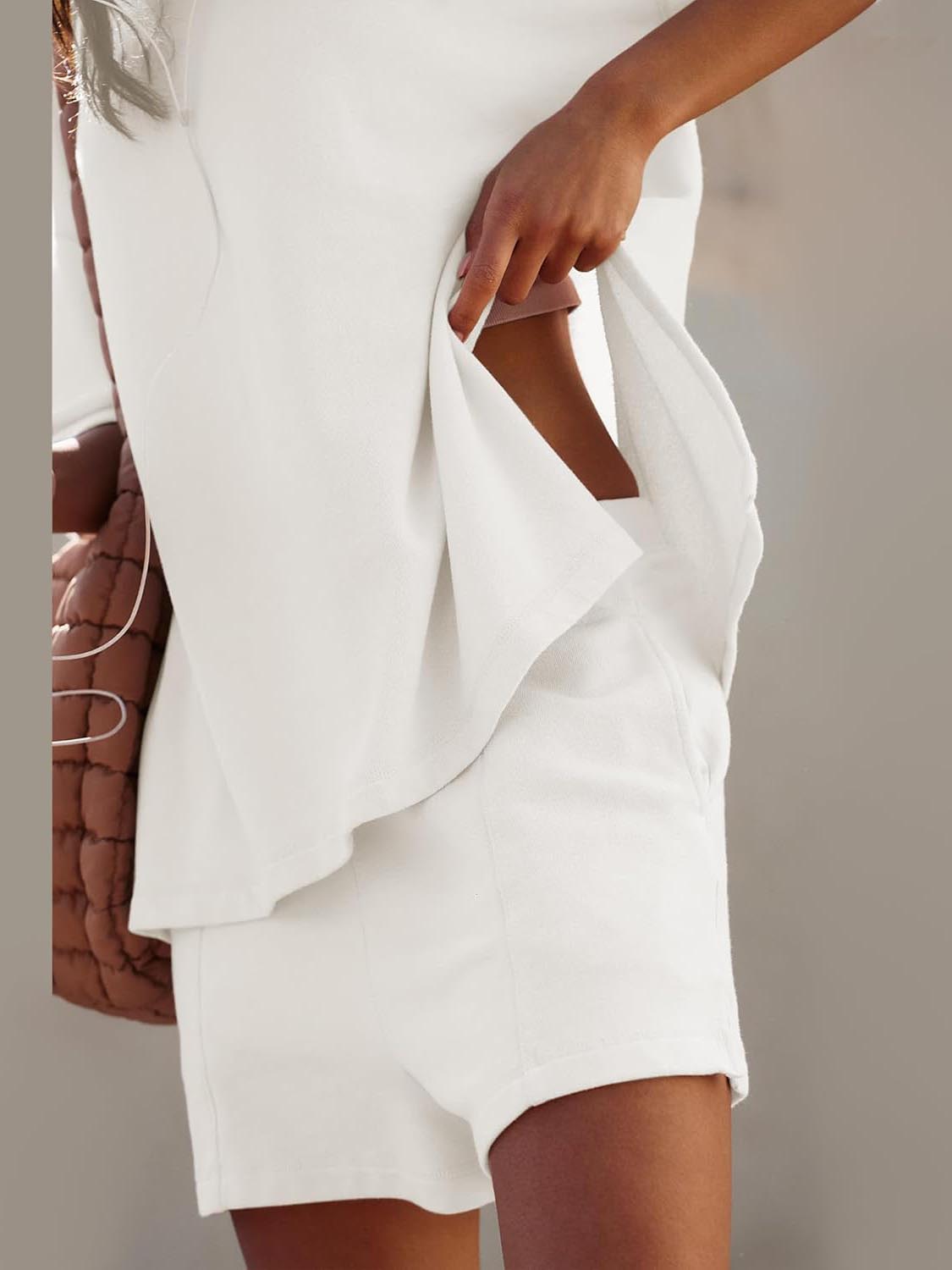 Women's Casual Matching Set with Slit Top and Shorts (Buy 2 Free Shipping)