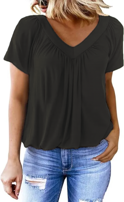 Women's Casual Short Sleeve V Neck Basic T-shirts (Buy 3 Free Shipping)