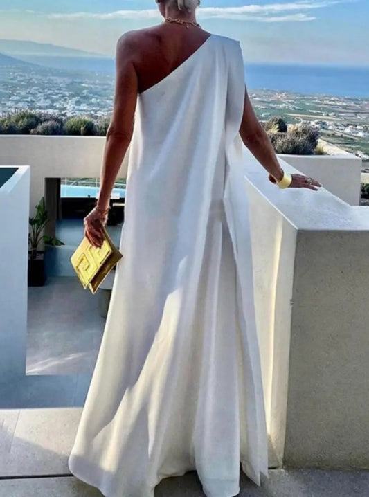 Women's Elegant Asymmetrical One Shoulder Maxi Dress (Buy 2 Free Shipping)