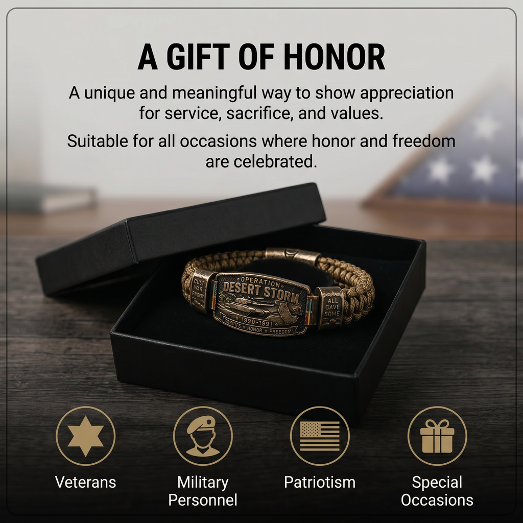Honor & Pride Worn Daily — Operation Desert Storm Veteran Paracord Bracelet