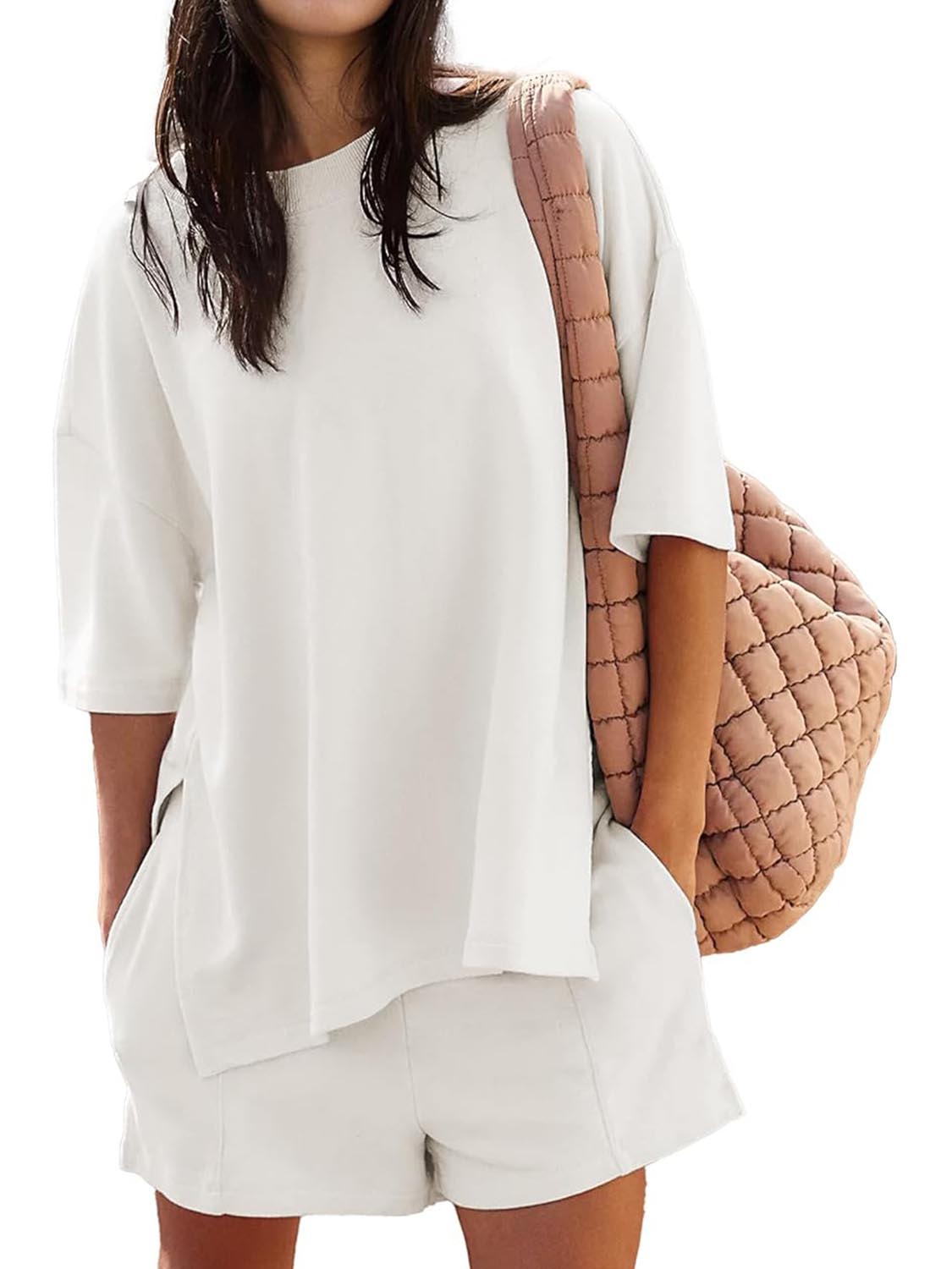 Women's Casual Matching Set with Slit Top and Shorts (Buy 2 Free Shipping)