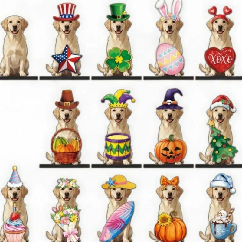 ๐พ Interchangeable Seasonal Animal Wooden Decor Set