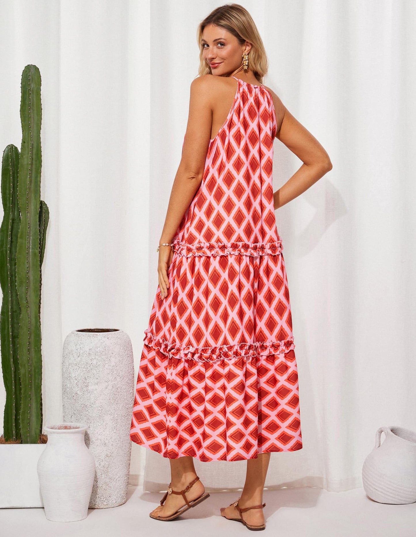 Women's Halter Neck Floral Print Vacation Dress (Buy 2 Free Shipping)