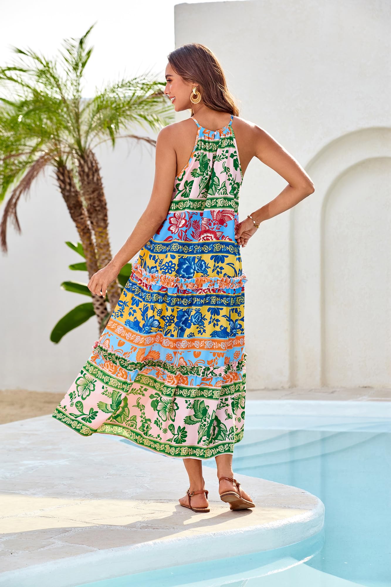 Women's Halter Neck Floral Print Vacation Dress (Buy 2 Free Shipping)