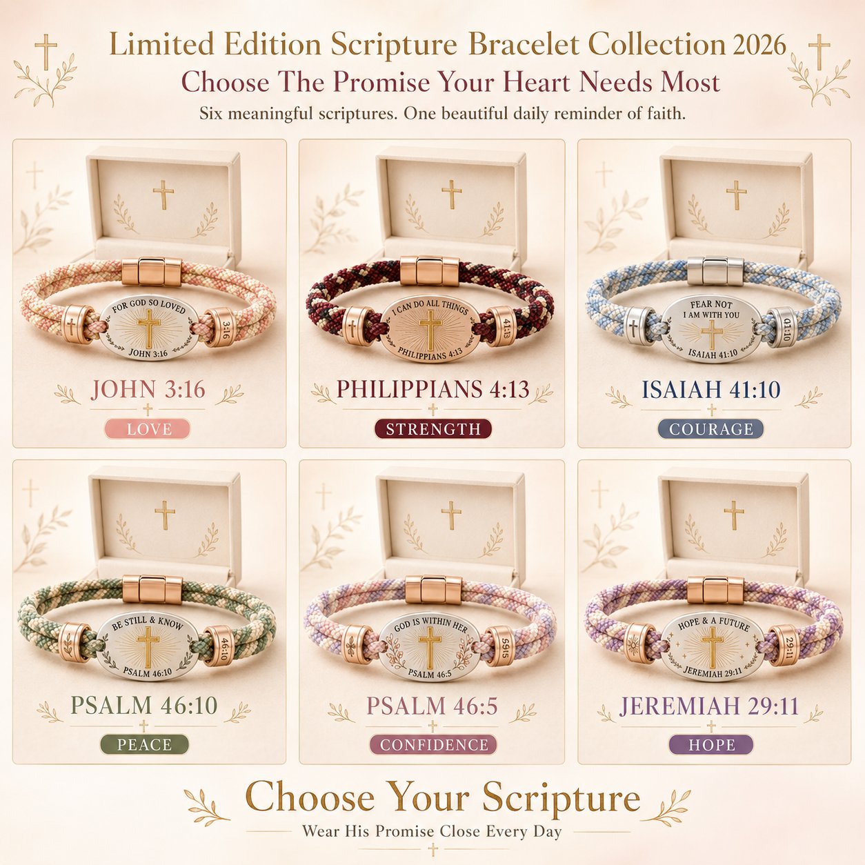 π₯ LAST DAY 50% OFF β βοΈ Christian Scripture Faith Bracelet Collection