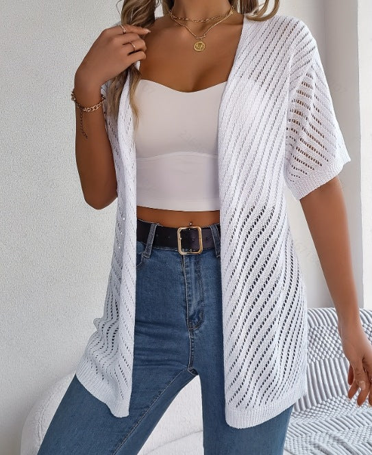 Women's Summer Hollow Out Open Front Knit Cardigan (Buy 2 Free Shipping)