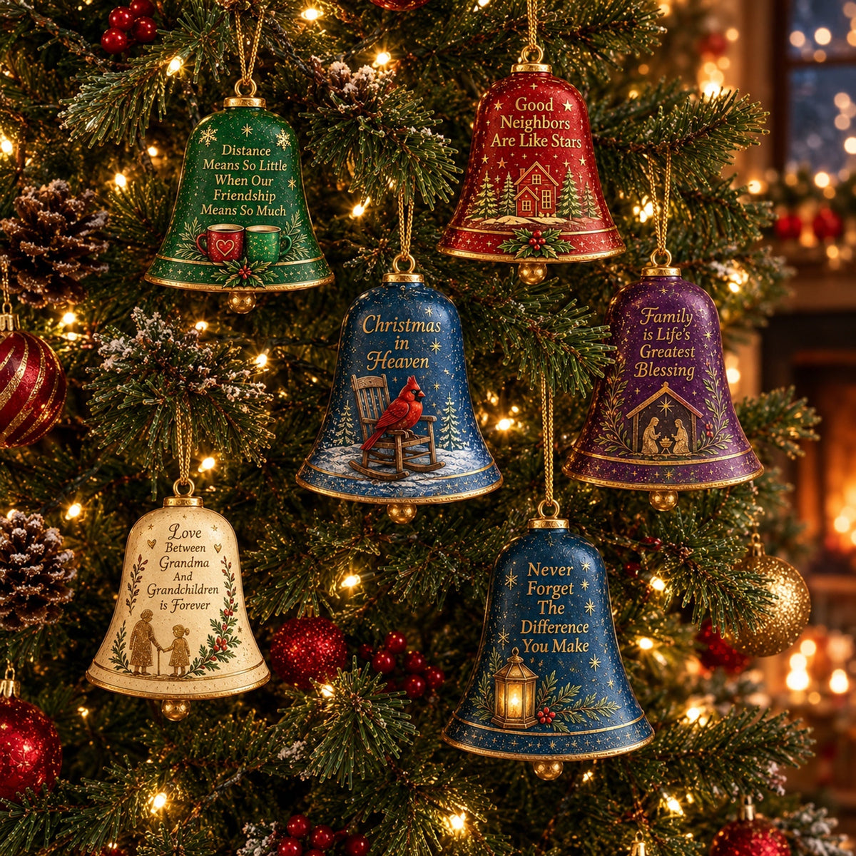 π Sentimental Christmas Bell Ornament β 3D Keepsake with Gold Accents & Heartfelt Verse
