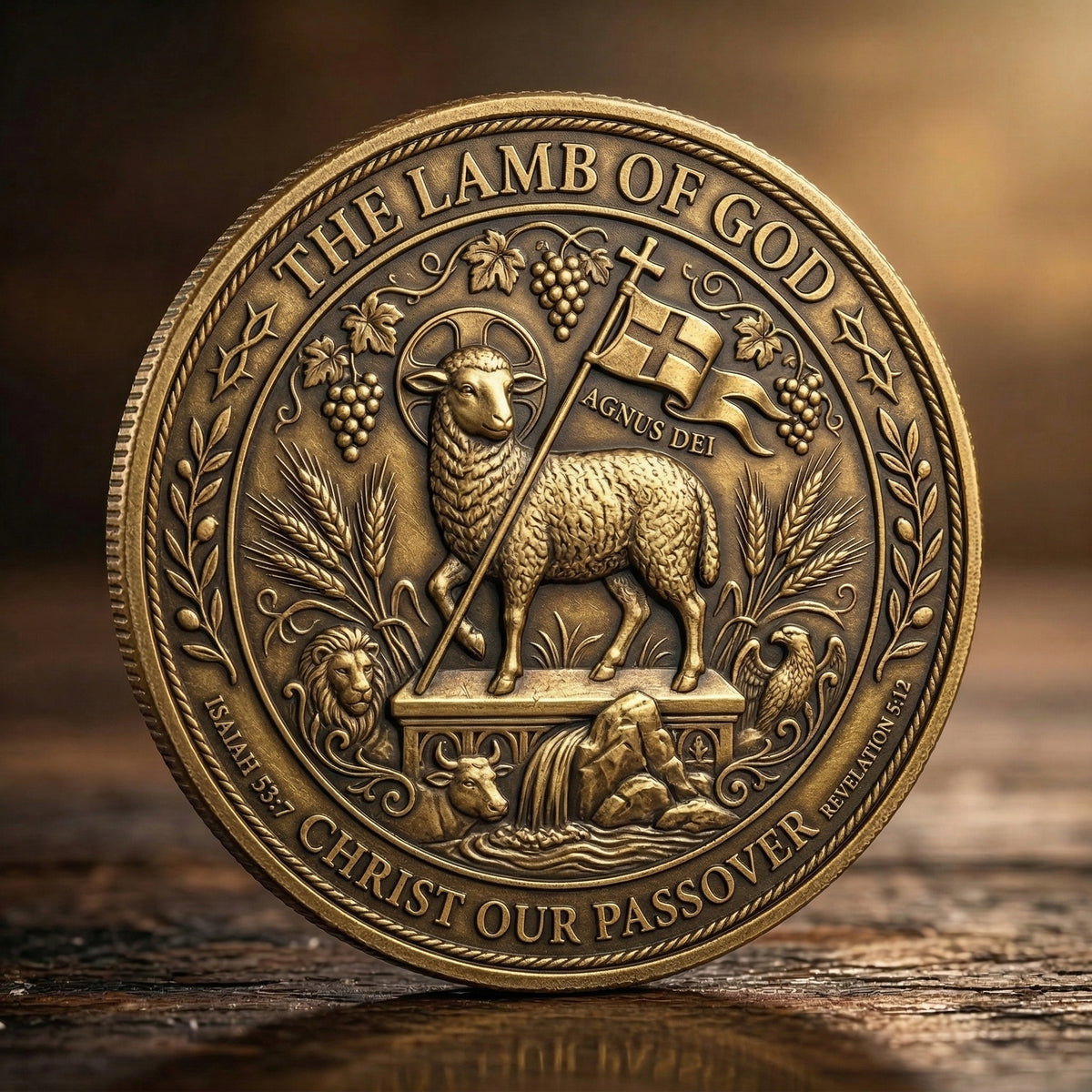 He Is Risen / Lamb of God Commemorative Coin – Easter Resurrection Faith Coin