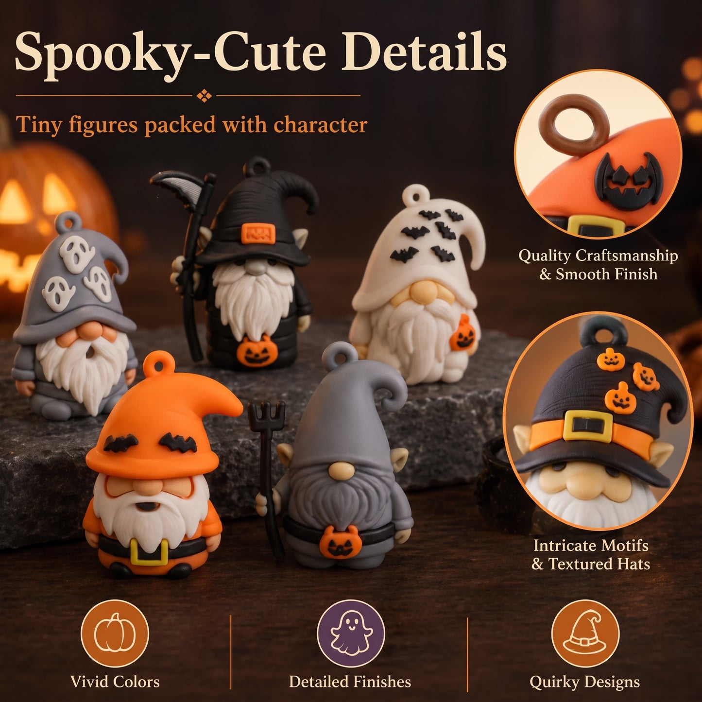 π Last Day 50% OFF - 24 Days of Halloween Gnome Surprise Figures Advent Calendar Box