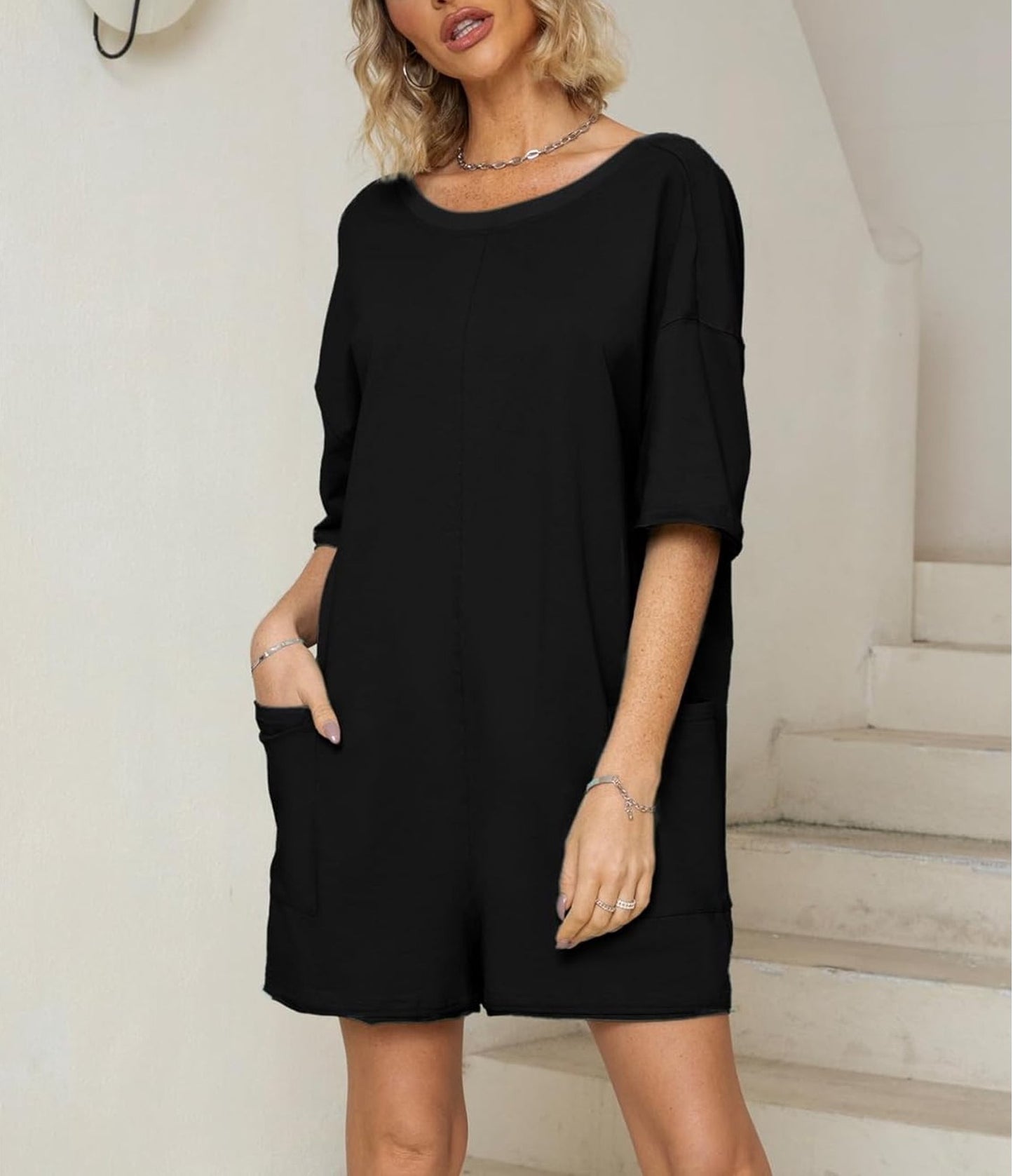 Women's Summer Oversized Reversible Tee Romper (Buy 2 Free Shipping)