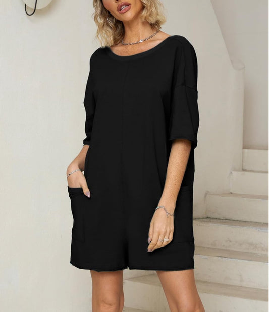 Women's Summer Oversized Reversible Tee Romper (Buy 2 Free Shipping)