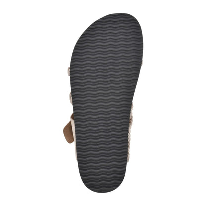 Women's Braided Toe Loop Flat Slide Sandals Bohemian Cork Footbed Summer Shoes