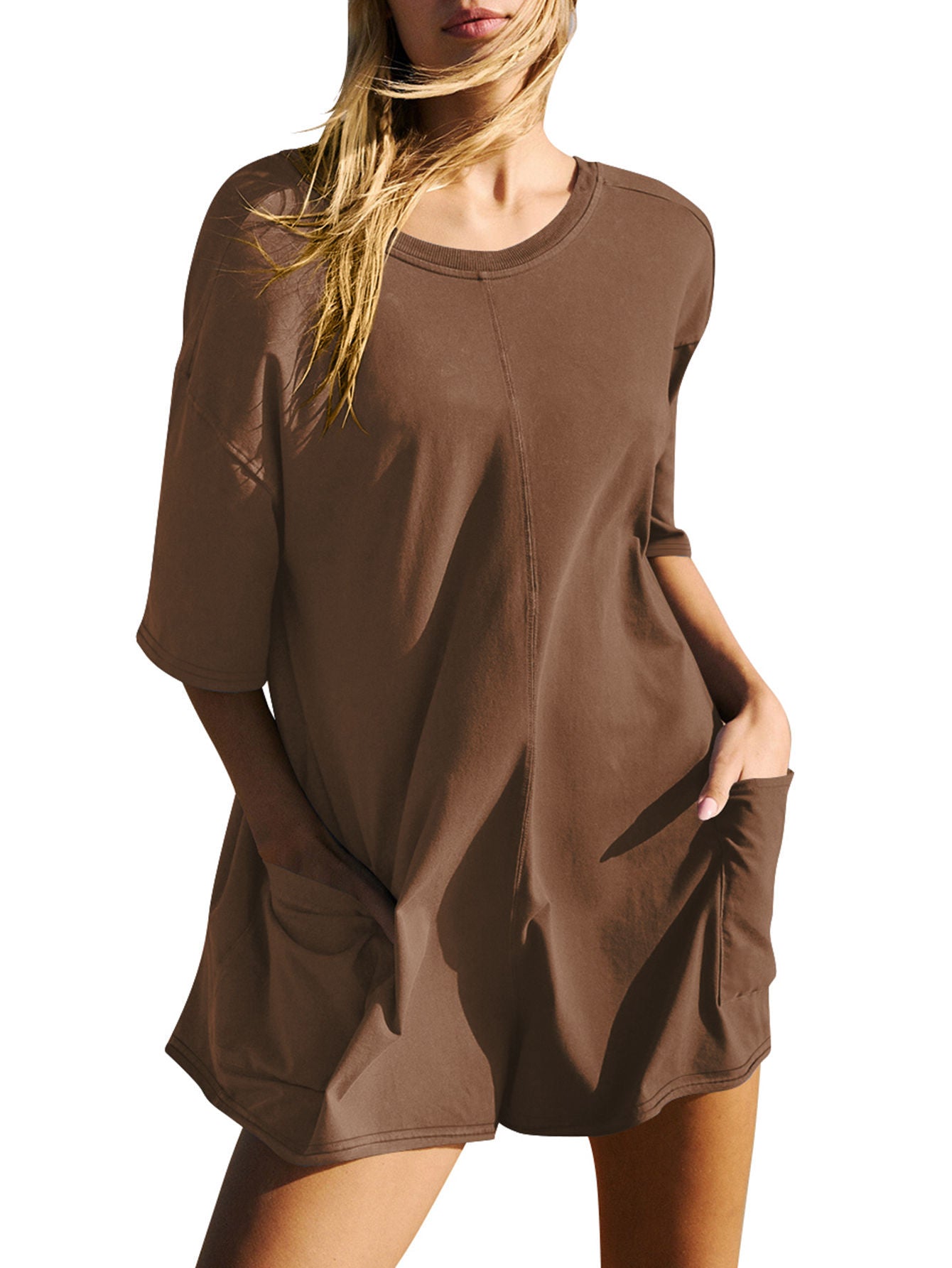 Women's Summer Oversized Reversible Tee Romper (Buy 2 Free Shipping)