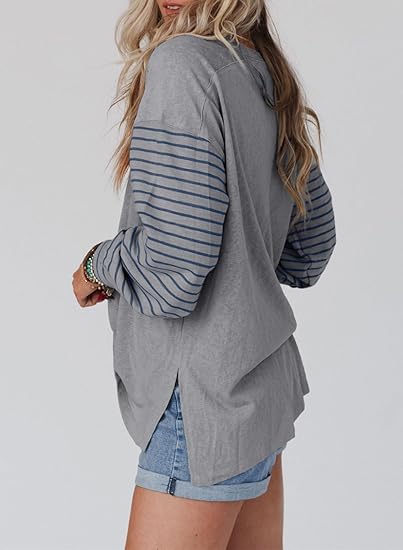 Women's Cute Color Block Long Sleeve Casual Top (Buy 2 Free Shipping)