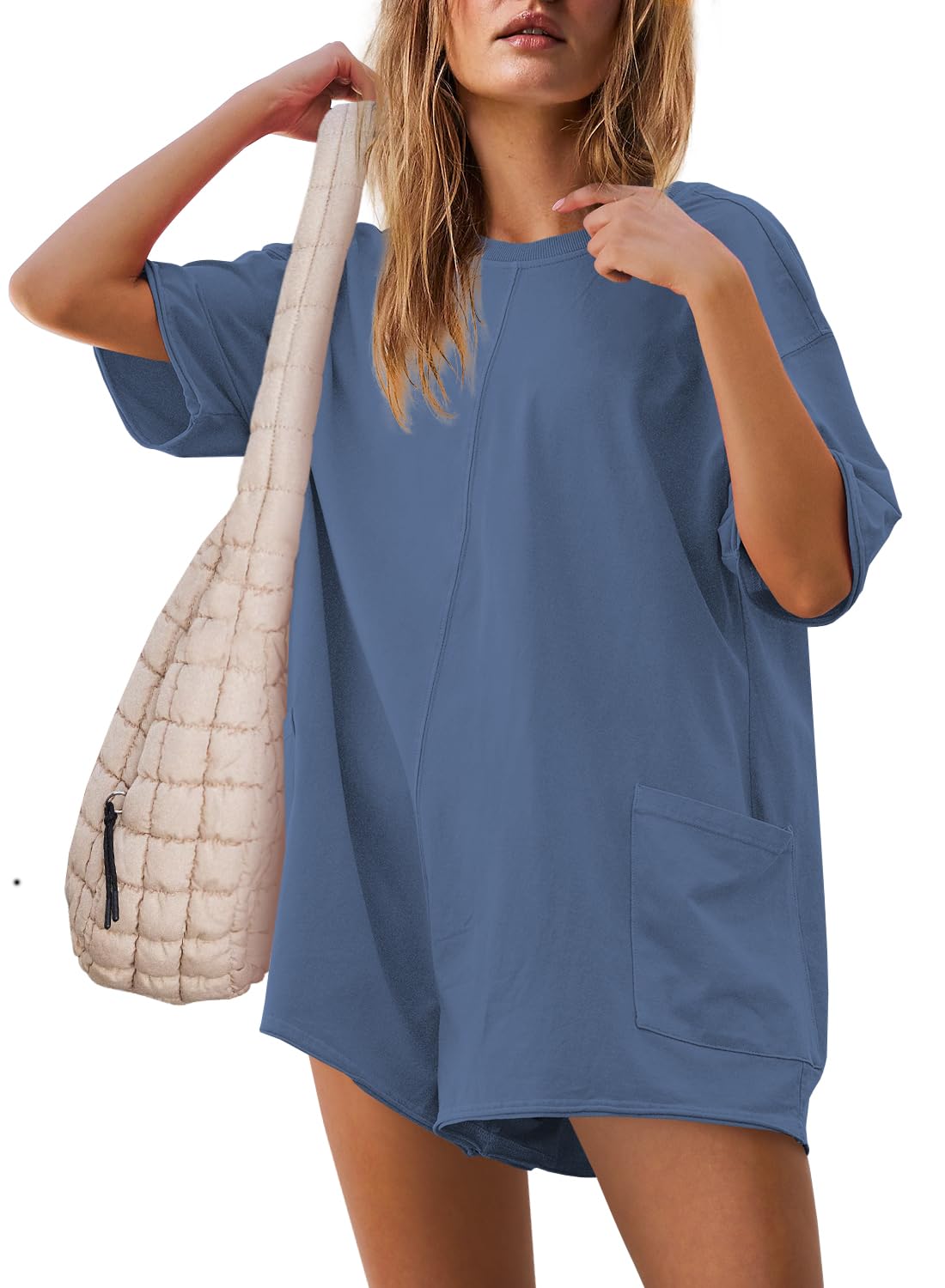Women's Summer Oversized Reversible Tee Romper (Buy 2 Free Shipping)