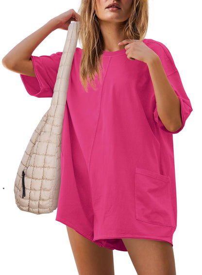 Women's Summer Oversized Reversible Tee Romper (Buy 2 Free Shipping)