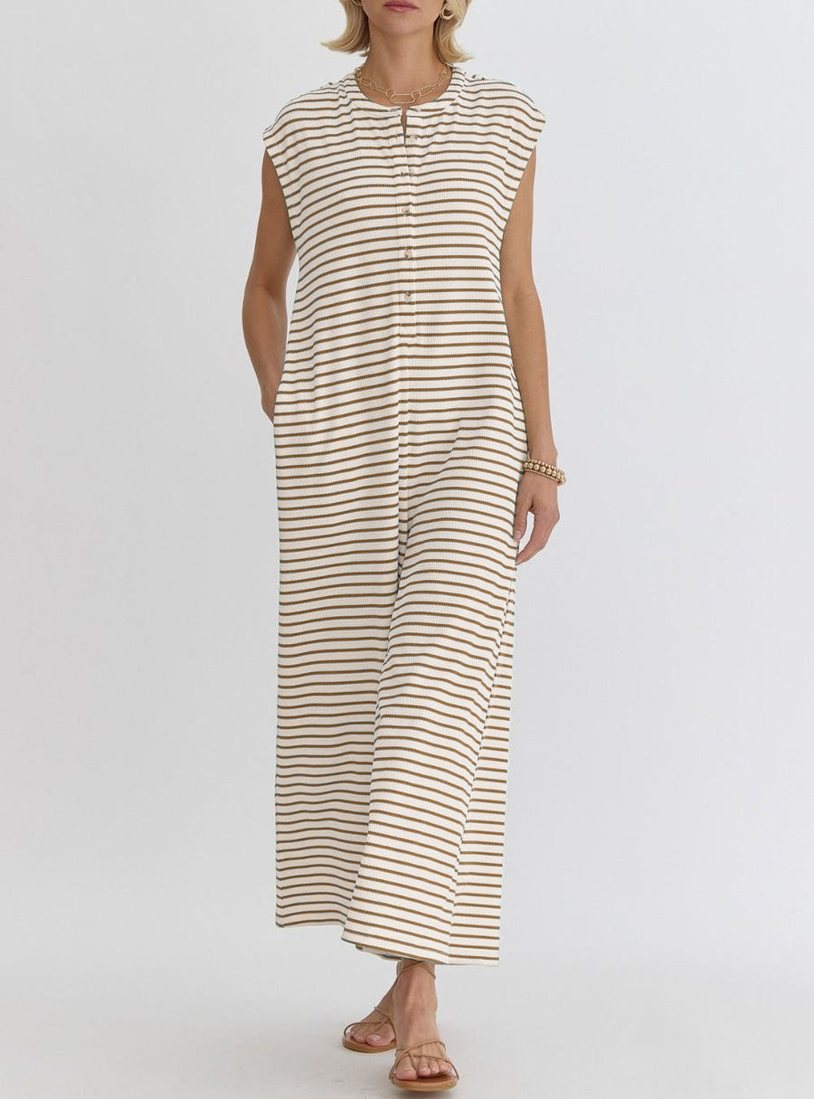 Women's Oversized Striped Sleeveless Jumpsuit (Buy 2 Free Shipping)