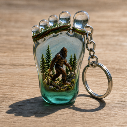 👣👣Bigfoot Forest Footprint Keychain