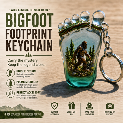 👣👣Bigfoot Forest Footprint Keychain