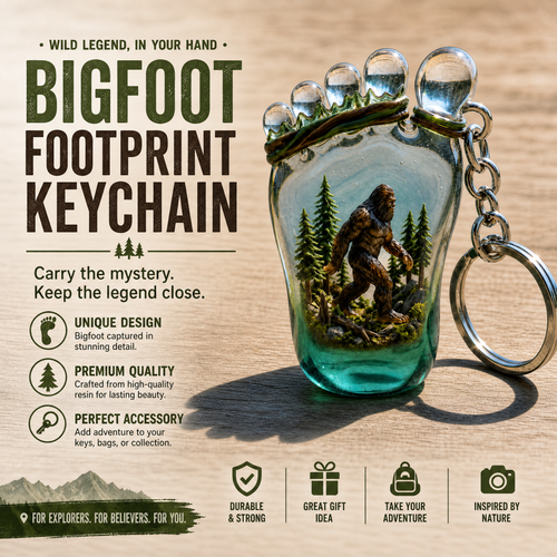 👣👣Bigfoot Forest Footprint Keychain