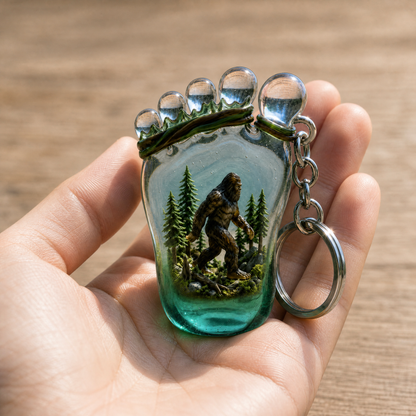 👣👣Bigfoot Forest Footprint Keychain