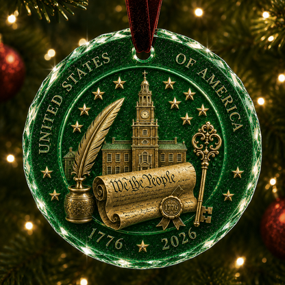 🎄 2026 America 250th Anniversary Christmas Ornament