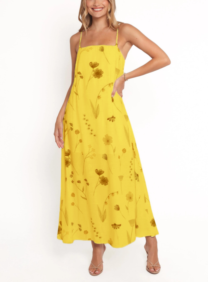 Women's Summer Spaghetti Strap Floral Print Maxi Dress (Buy 2 Free Shipping)