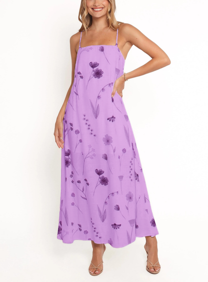 Women's Summer Spaghetti Strap Floral Print Maxi Dress (Buy 2 Free Shipping)
