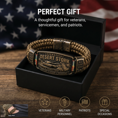 Honor & Pride Worn Daily — Operation Desert Storm Veteran Paracord Bracelet
