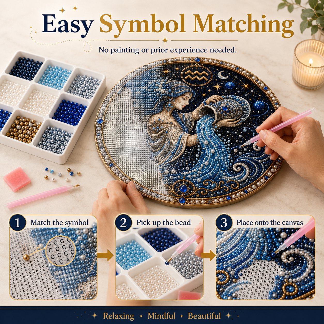 12 Zodiac Signs Pearl Art Kit | DIY Handmade Beaded Window Hanging