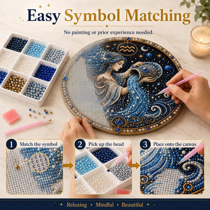 12 Zodiac Signs Pearl Art Kit | DIY Handmade Beaded Window Hanging