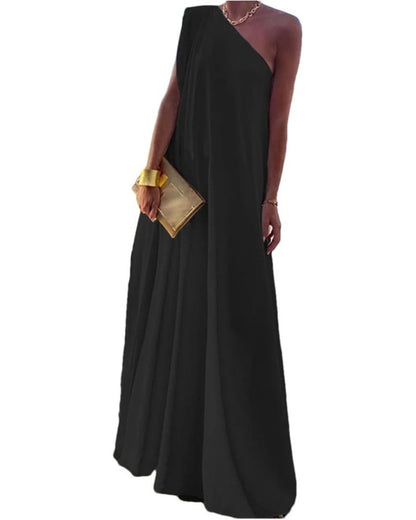 Women's Elegant Asymmetrical One Shoulder Maxi Dress (Buy 2 Free Shipping)