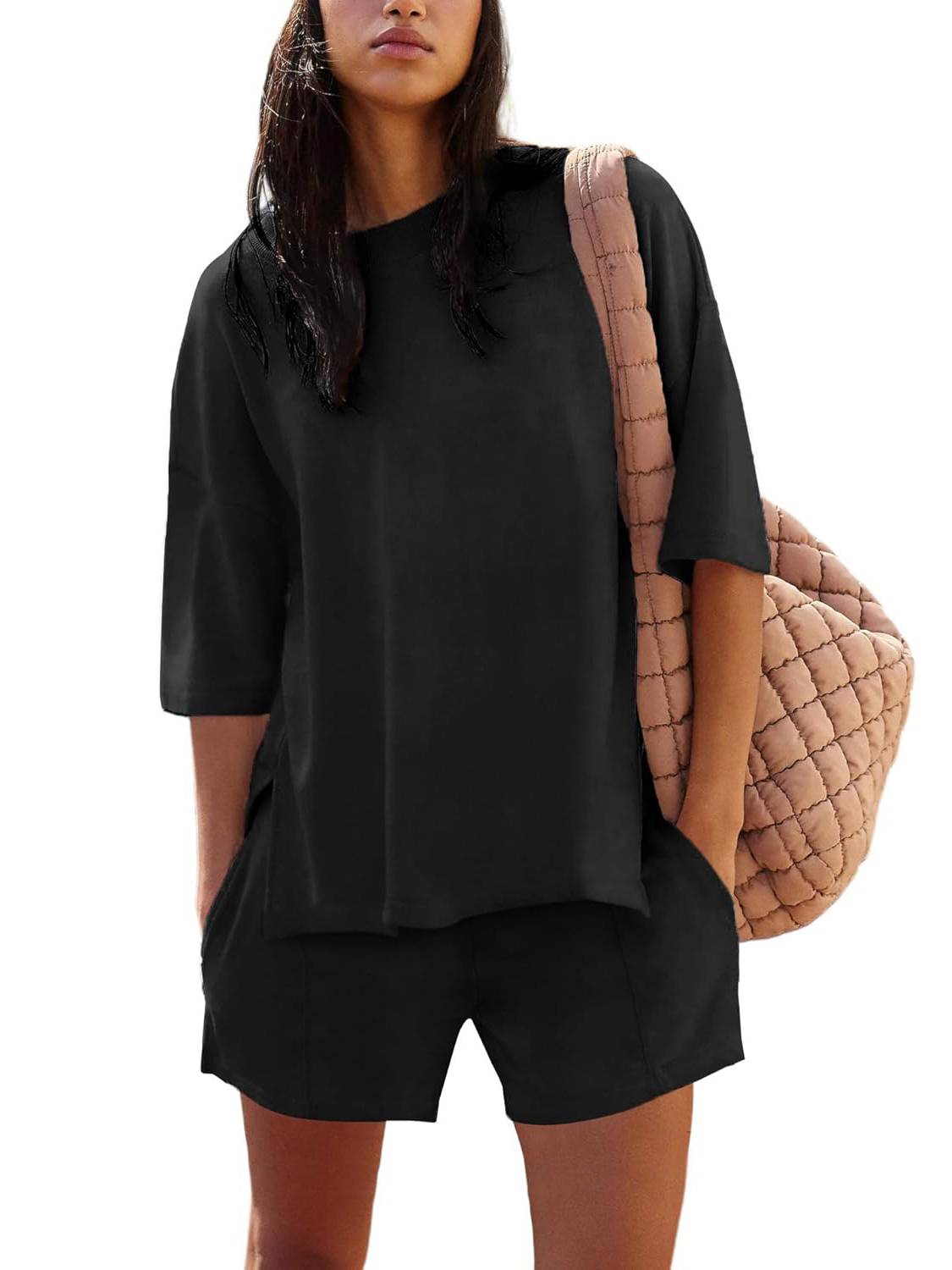 Women's Casual Matching Set with Slit Top and Shorts (Buy 2 Free Shipping)