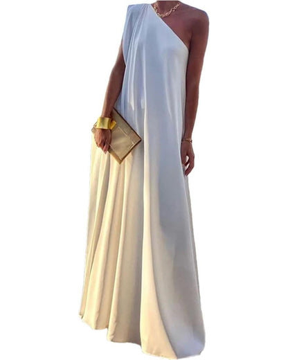 Women's Elegant Asymmetrical One Shoulder Maxi Dress (Buy 2 Free Shipping)