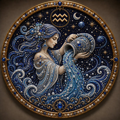 12 Zodiac Signs Pearl Art Kit | DIY Handmade Beaded Window Hanging
