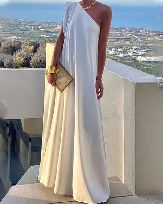 Women's Elegant Asymmetrical One Shoulder Maxi Dress (Buy 2 Free Shipping)