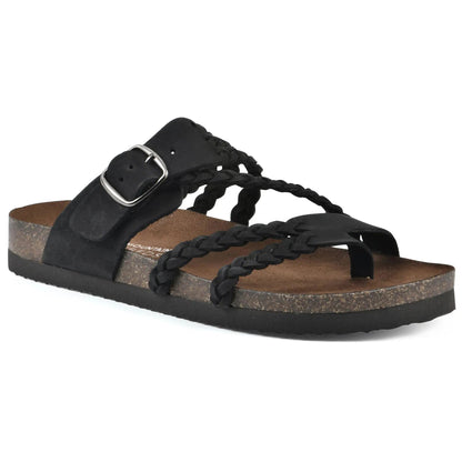 Women's Braided Toe Loop Flat Slide Sandals Bohemian Cork Footbed Summer Shoes
