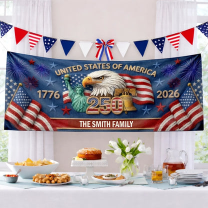 Custom Polyester Outdoor Banner - Personalized 250th Anniversary Gifts For Mom, Dad, Brother, Sister, Kids - Together We Shine Bright