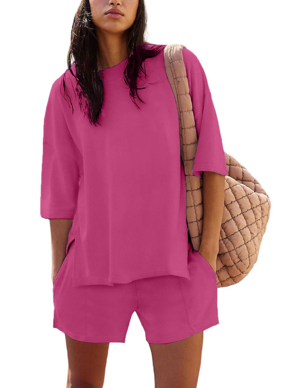 Women's Casual Matching Set with Slit Top and Shorts (Buy 2 Free Shipping)