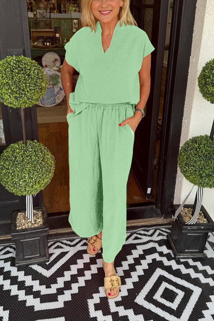 Women's Casual Solid Color Lightweight Matching Two Piece Set (Buy 2 Free Shipping)
