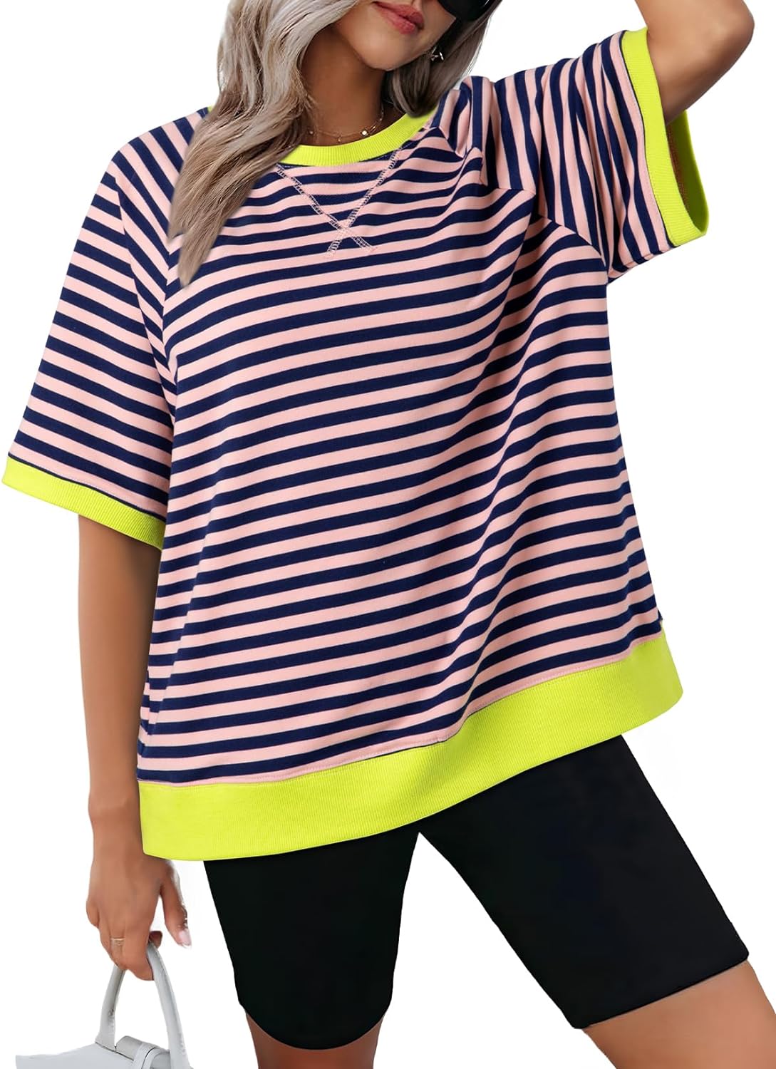 Women's Oversized Striped T Shirts (Buy 2 Free Shipping)