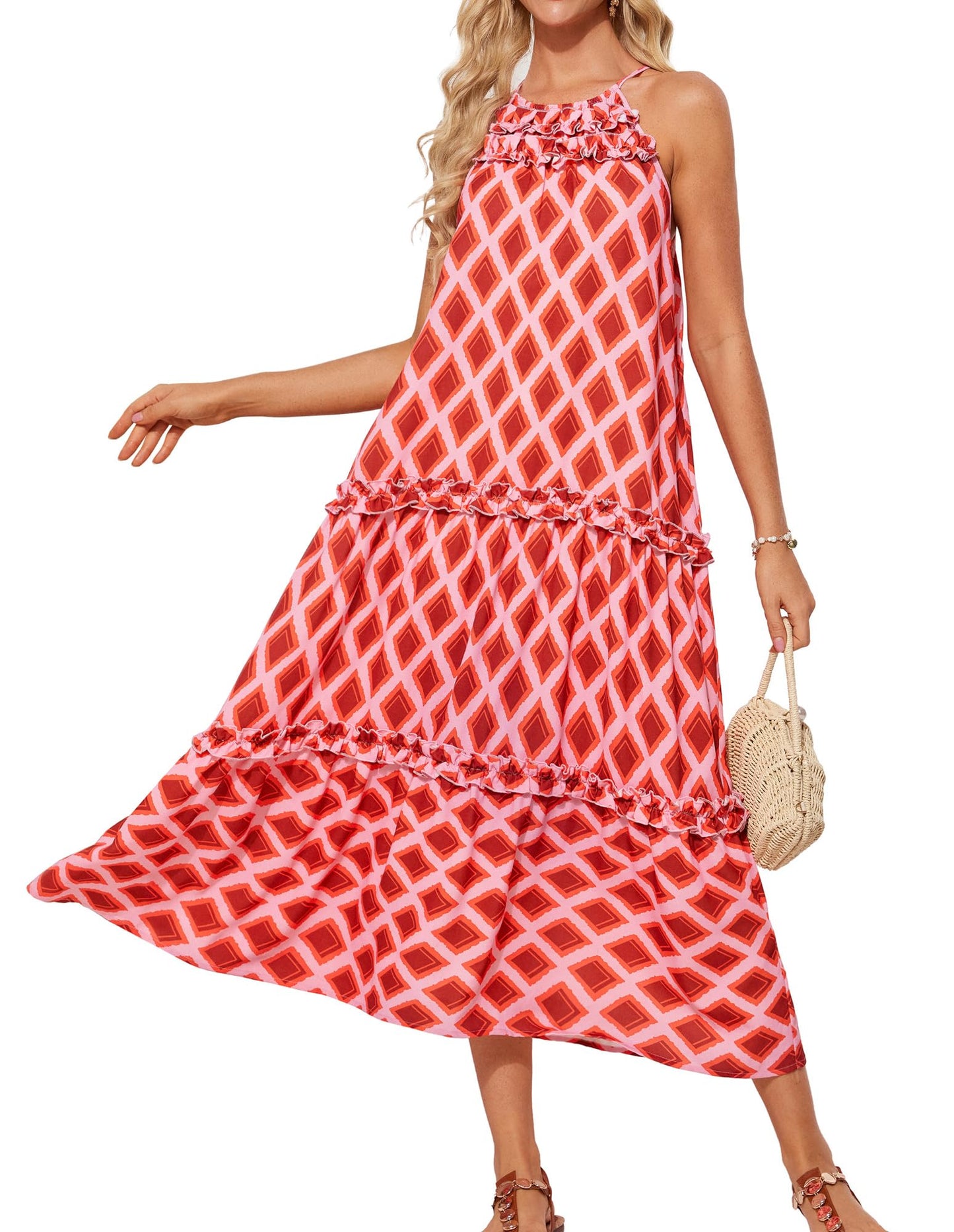 Women's Halter Neck Floral Print Vacation Dress (Buy 2 Free Shipping)
