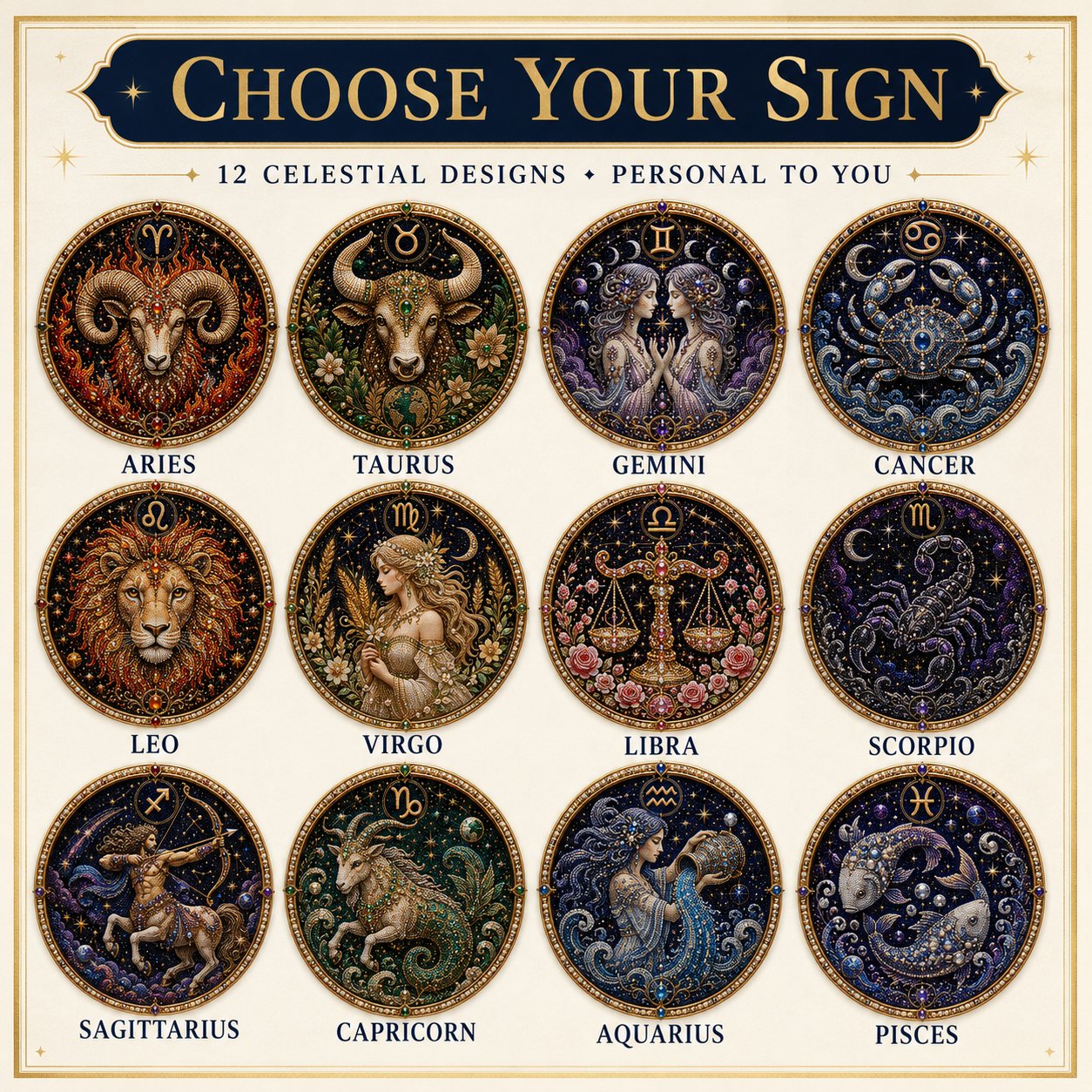 12 Zodiac Signs Pearl Art Kit | DIY Handmade Beaded Window Hanging