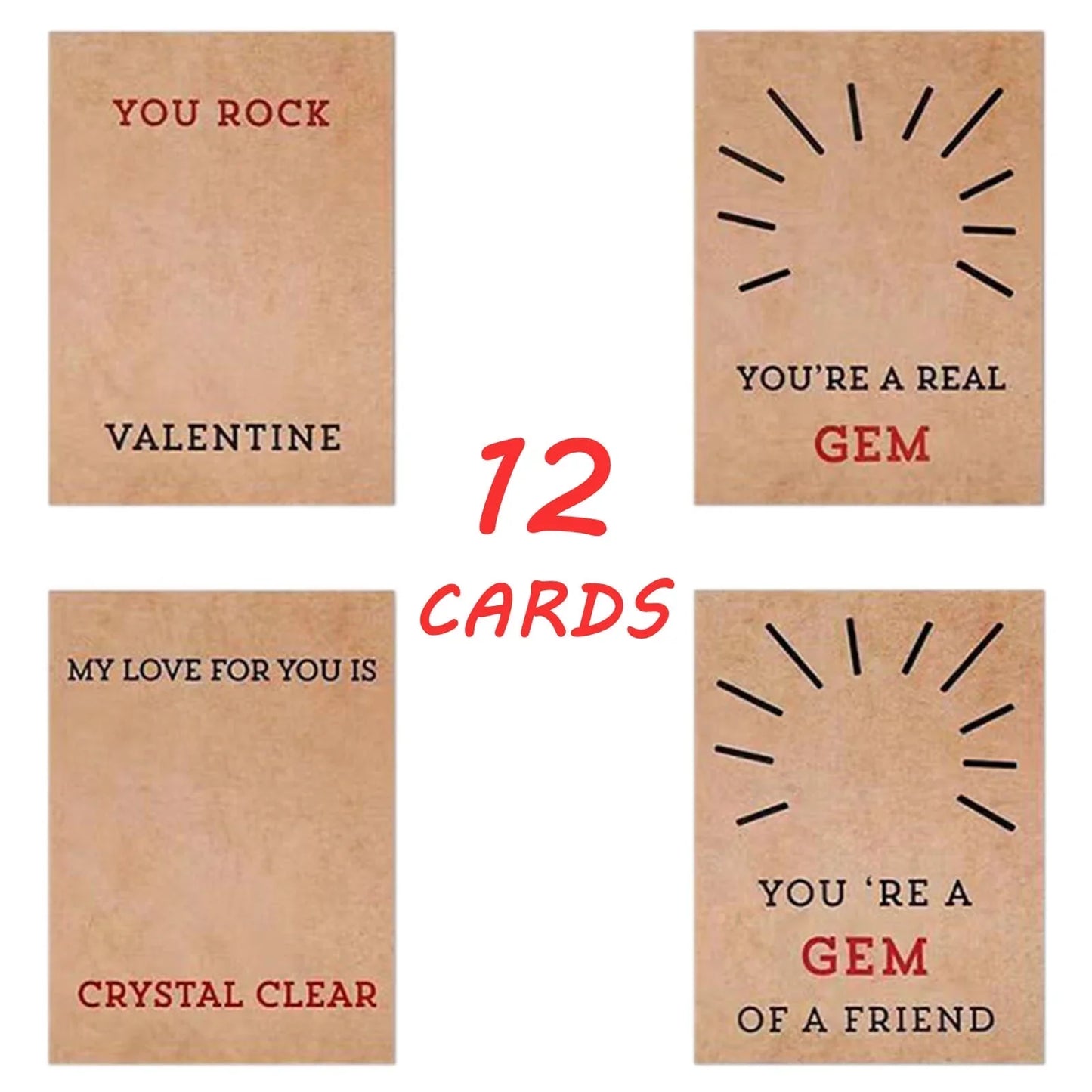 24 Pack Valentines Cards with Heart