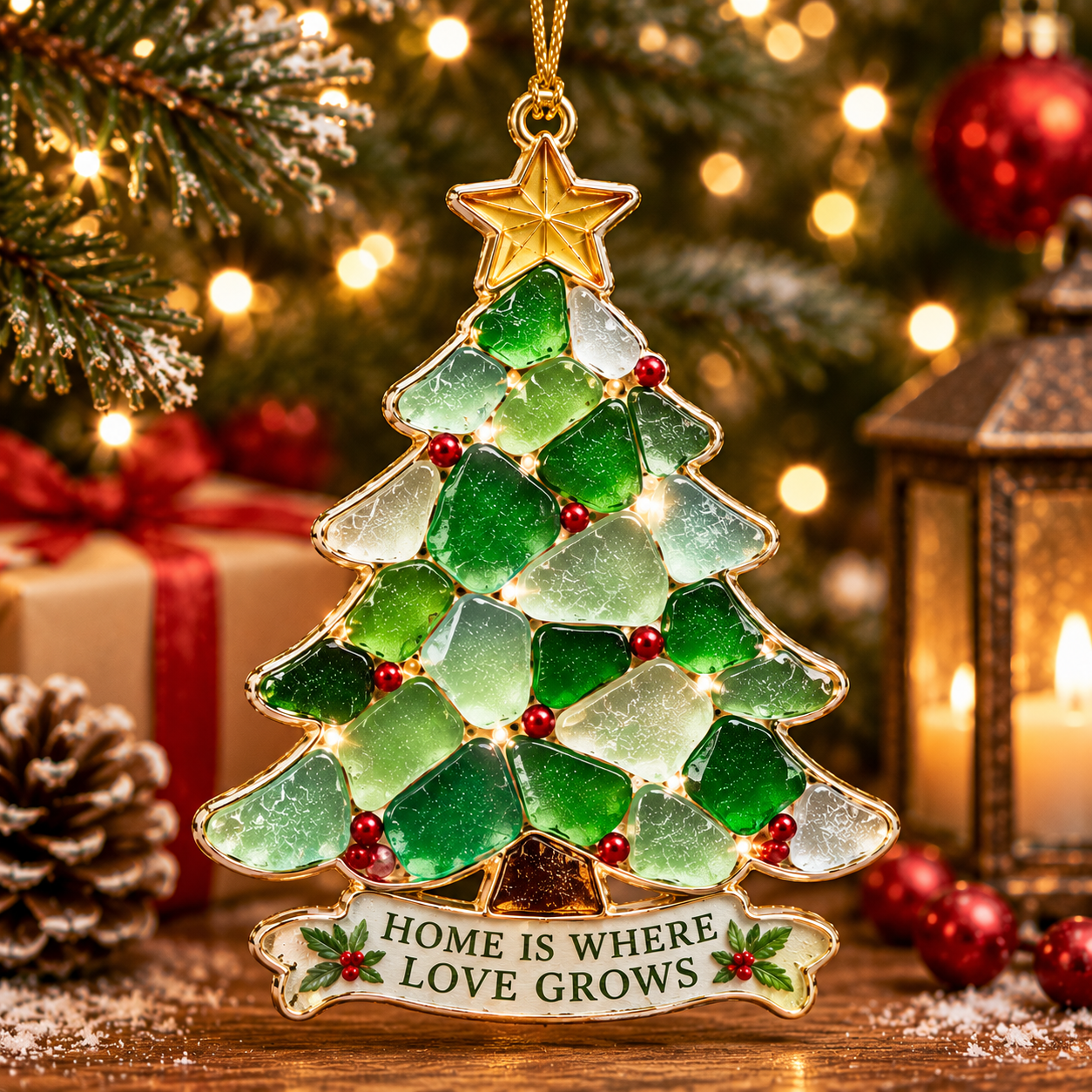 🎄 Sea Glass Christmas Blessing Ornaments