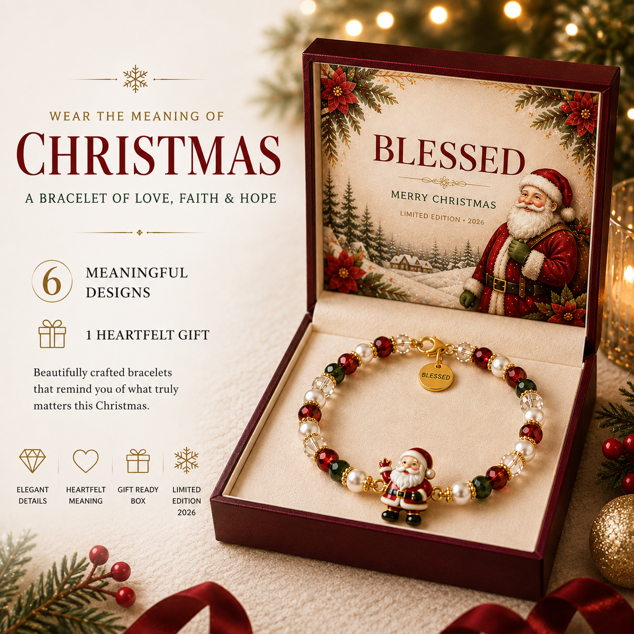 🔥Limited 3-Day Special-🎄 Christmas Meaning Bracelet with Gift Box