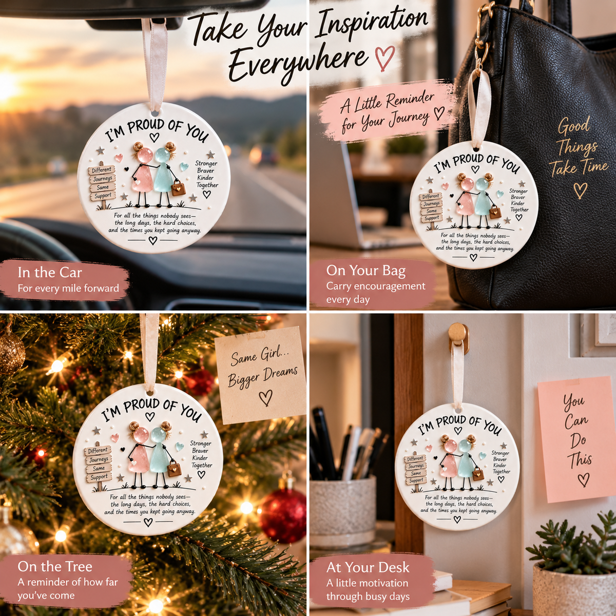 ✨ Keep Going Motivational Ornament Collection