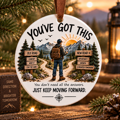 🏔️ Keep Going Men’s Motivational Ornament