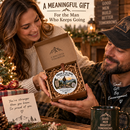 🏔️ Keep Going Men’s Motivational Ornament
